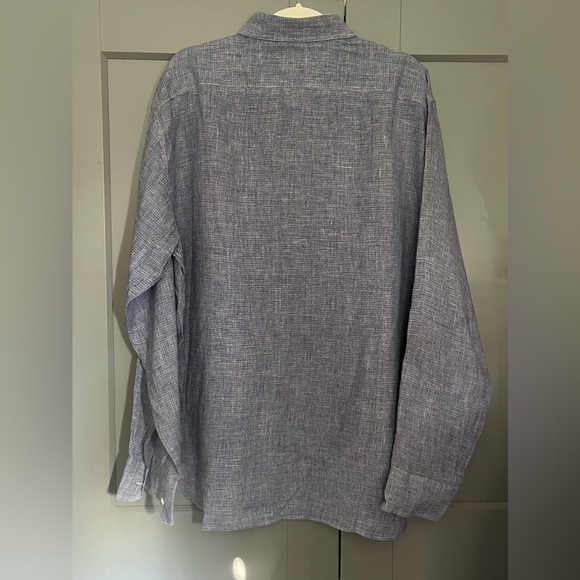 Brioni 3XL Blue Linen Button Down Shirt - Picture 6 of 12